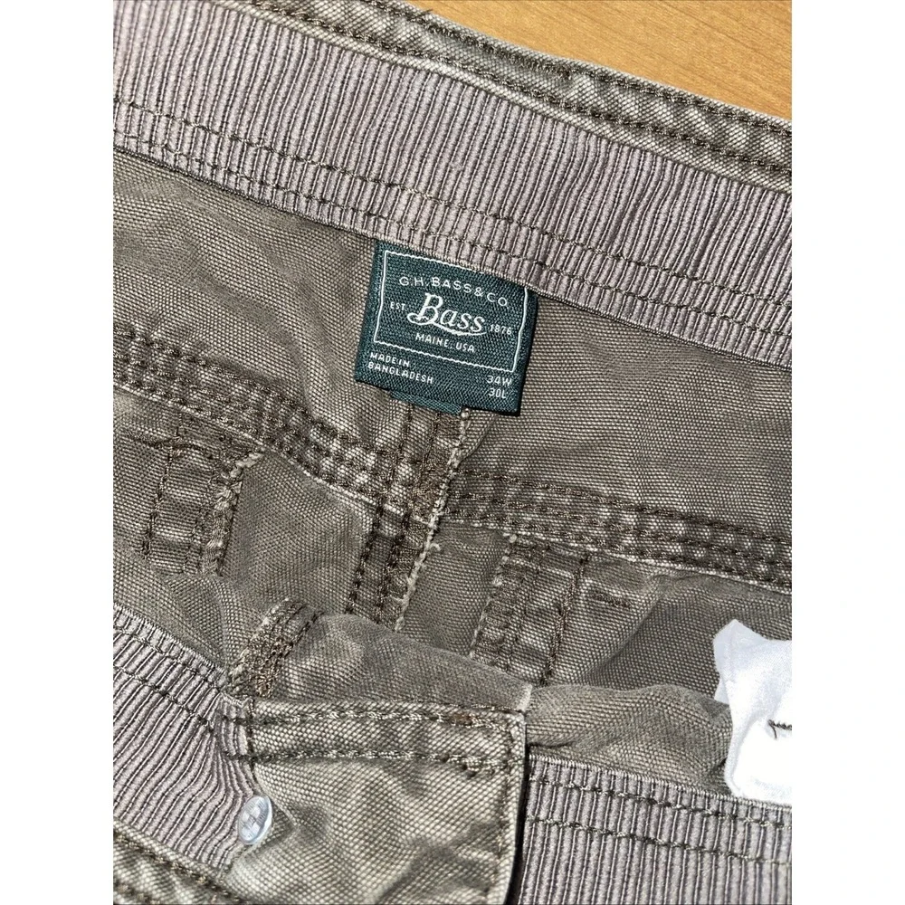 GH Bass & Co Maine‎ Canvas Terrain Cargo Pants Men 34x30 Olive Rugged